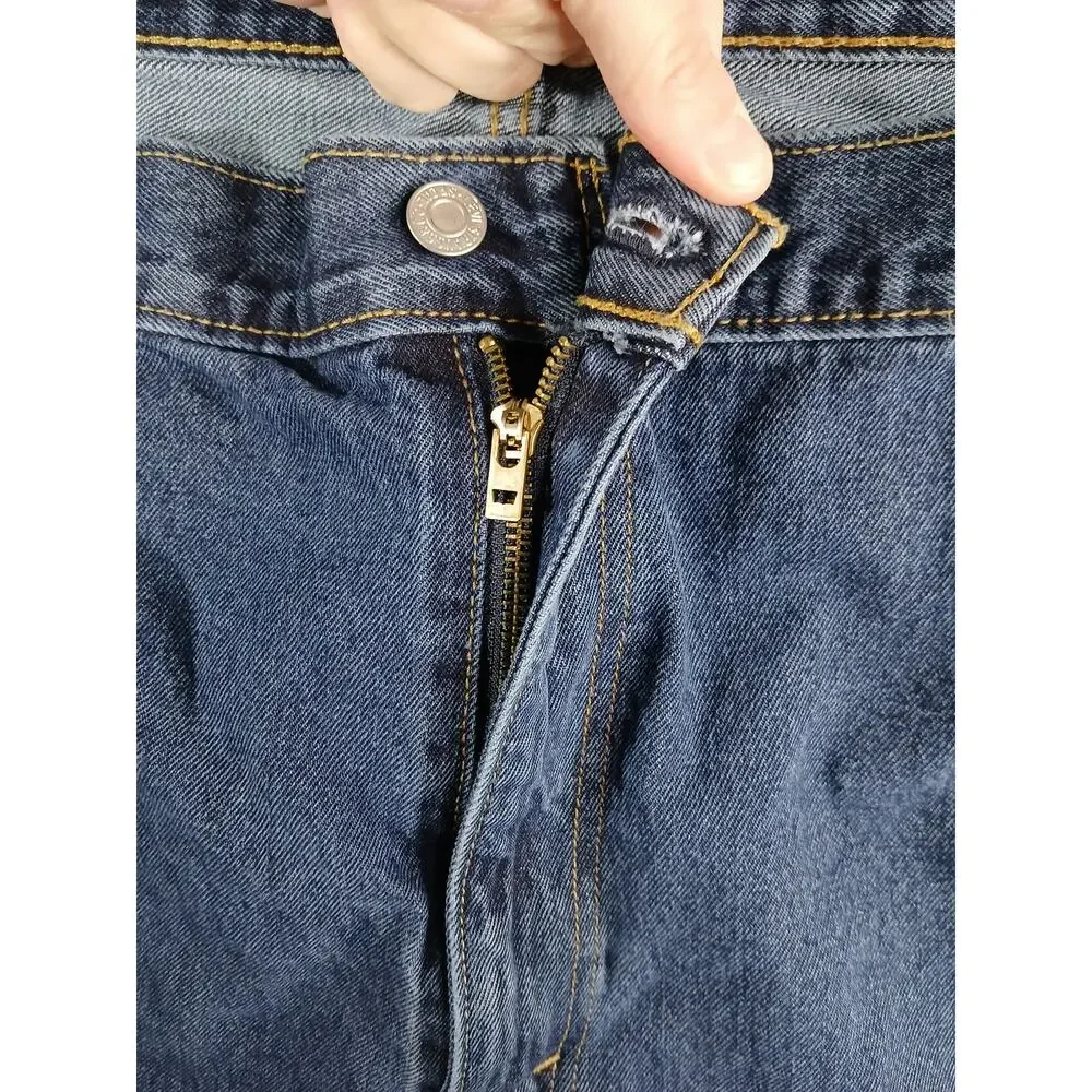 Levis 502 Jeans Mens W48 L30 Blue Denim Straight Leg Cotton Big & Tall